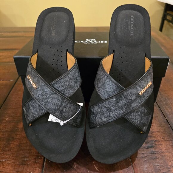 NWT - COACH Women's Slides Black 8.5M - Picture 3 of 7